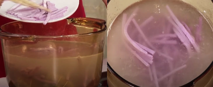 Bước 5 Nấu nước dùng Bánh canh khoai mỡ tím