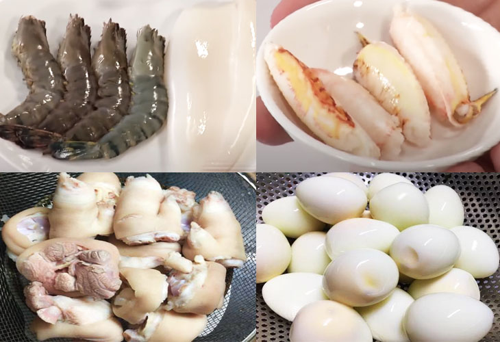 Bước 2 Sơ chế các nguyên liệu khác Bánh canh khoai mỡ tím