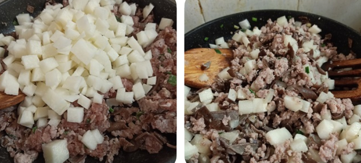 Bước 3 Xào nhân Bánh cuốn keto