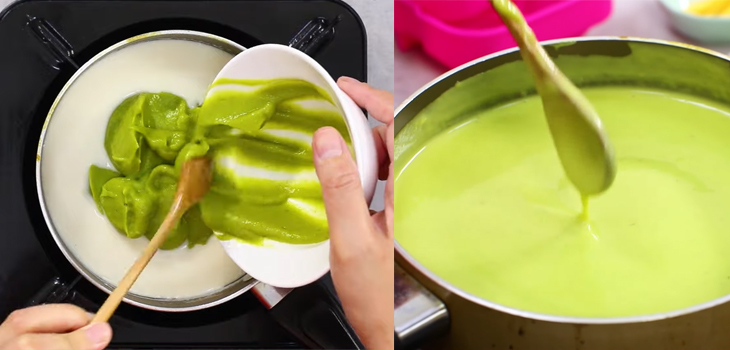 Bước 3 Nấu hỗn hợp chè bơ Chè bơ thạch trái cây