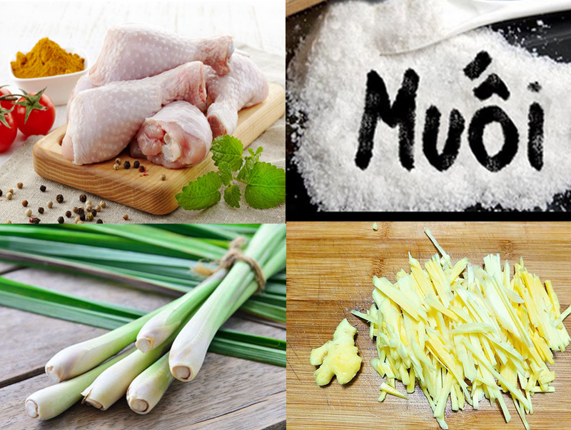 Nguyên liệu món ăn gà rang muối