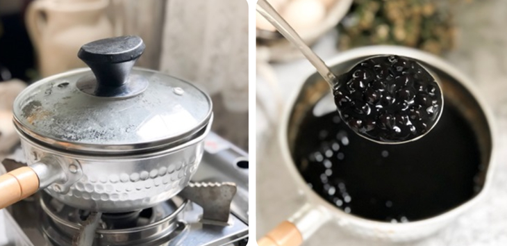 Bước 3 Làm trân châu đường đen Kem trà sữa trân châu đường đen