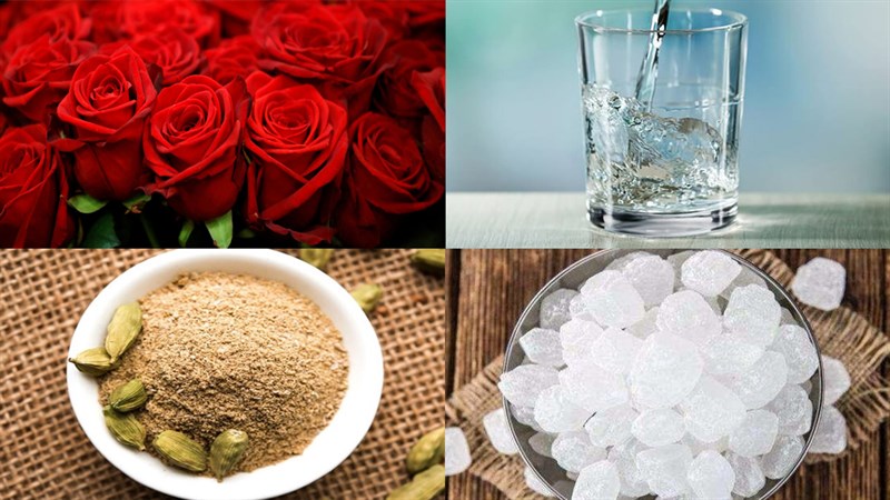 Nguyên liệu món ăn siro hoa hồng