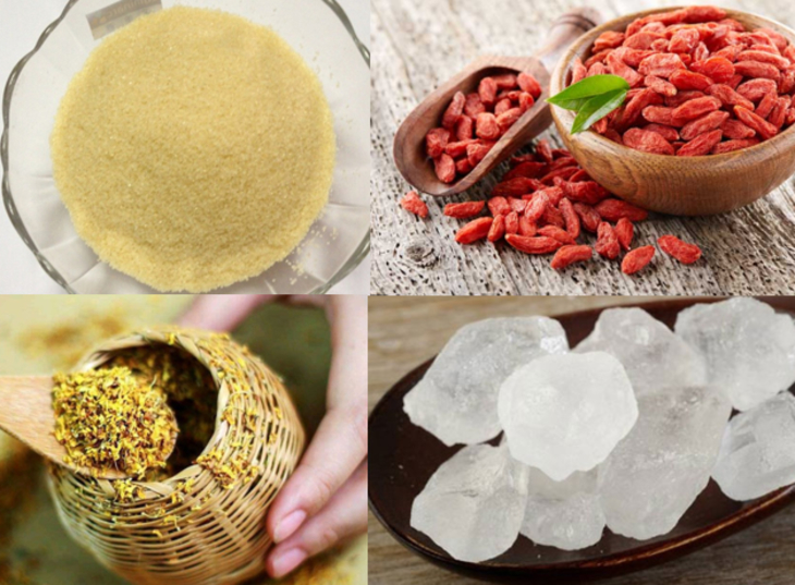Nguyên liệu món ăn thạch quế hoa kỷ tử