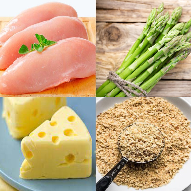 Nguyên liệu món ăn ức gà cuộn phô mai