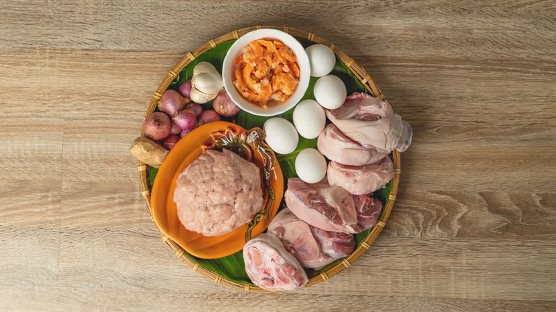 Nguyên liệu món ăn 3 món bún riêu cua đồng
