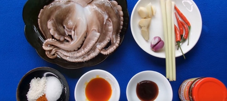 Nguyên liệu món ăn bạch tuộc nướng sa tế
