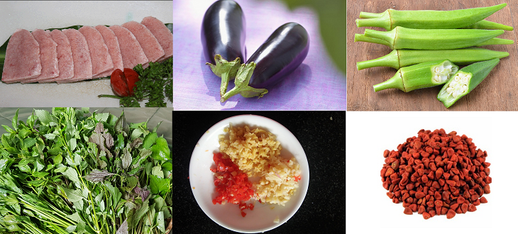Nguyên liệu món ăn nầm heo nướng sa tế