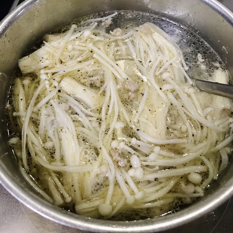 Bước 3 Nấu canh Canh rong biển thịt bằm đậu hũ