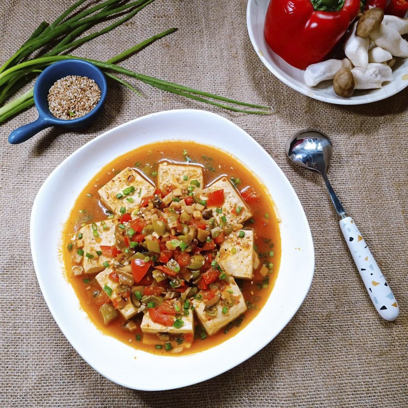Bước 3 Thành phẩm Đậu hủ Tứ Xuyên chay