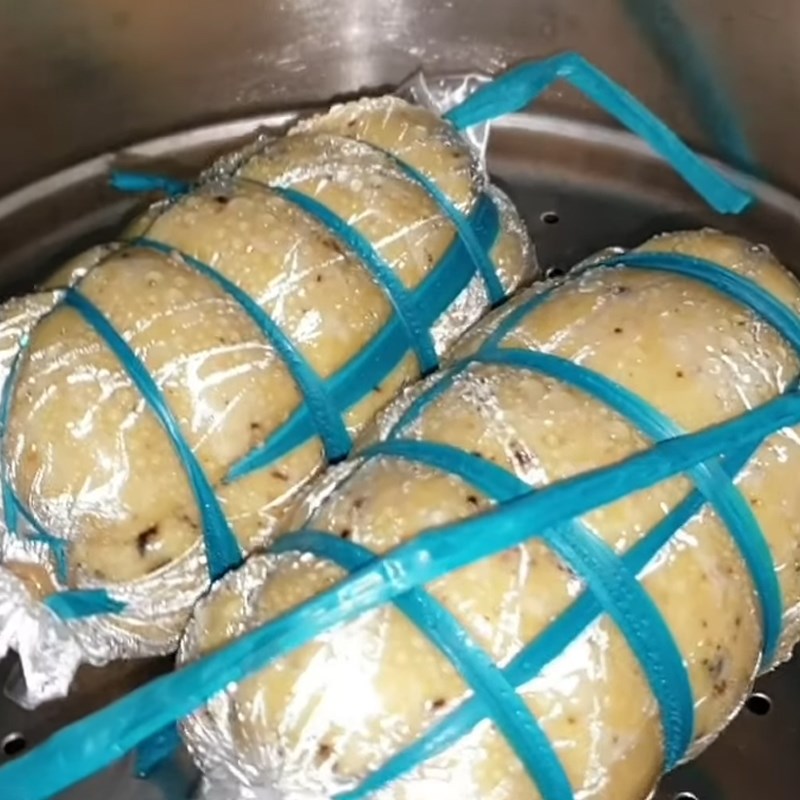 Bước 5 Hấp chả Chả lụa tàu hũ ky xay nhuyễn