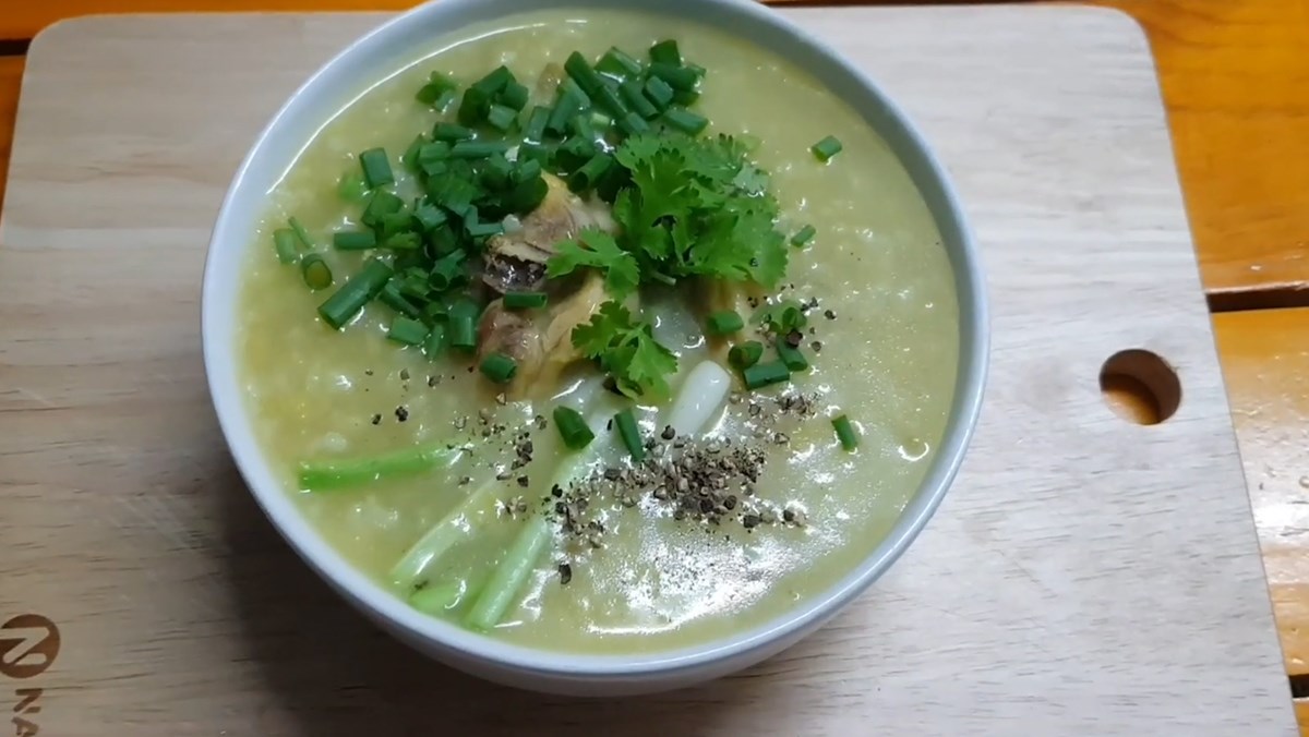 Cháo gà đậu xanh