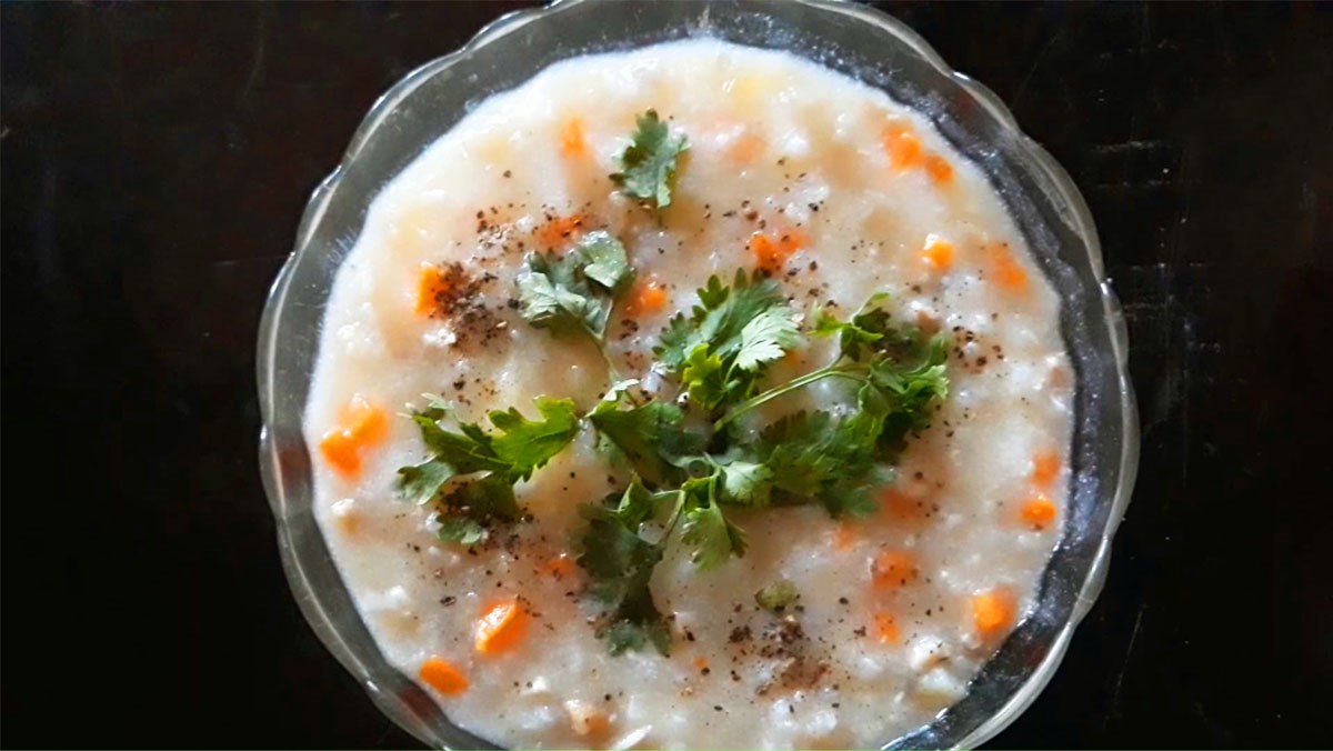 Cháo nấm rơm thịt bằm