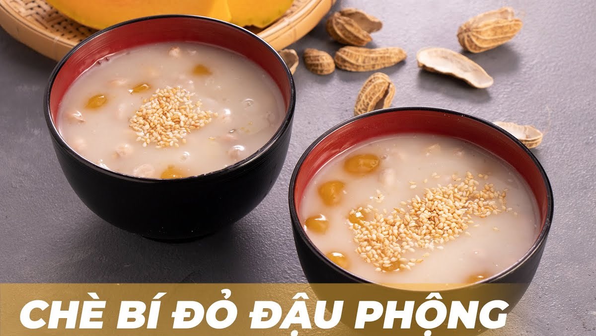 Chè bí đỏ đậu phộng