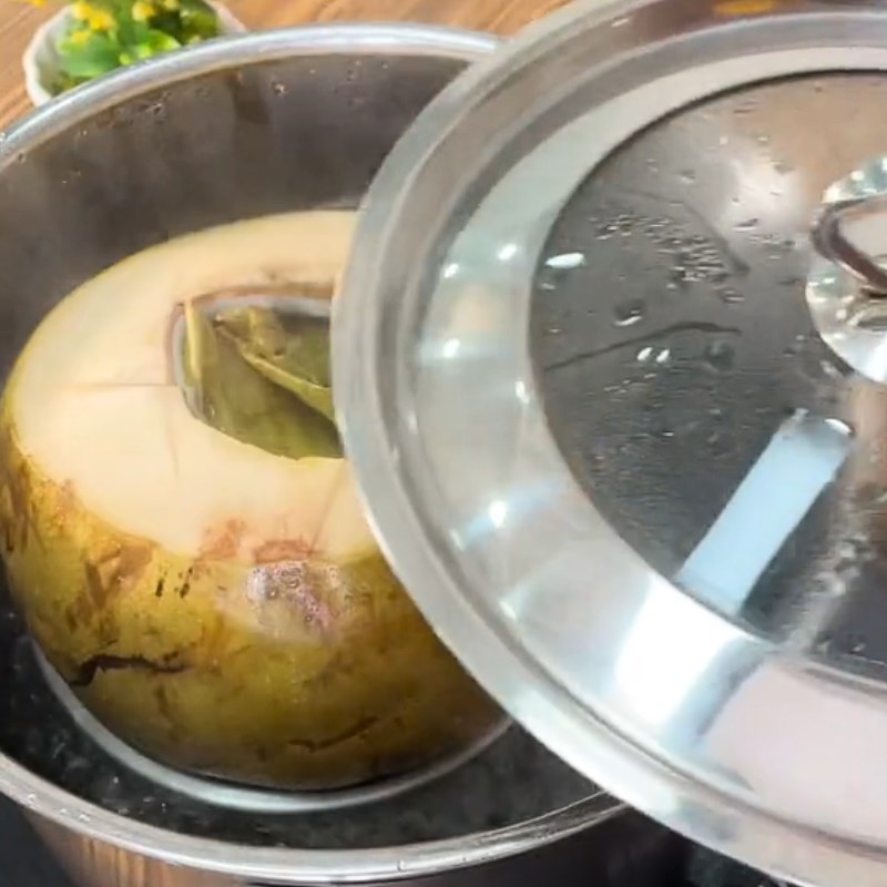 Bước 2 Chế biến Cà ri ếch hấp trái dừa (Công thức được chia sẻ từ Tiktok Cách Nấu Ngon cùng Cách Nấu Ngon)