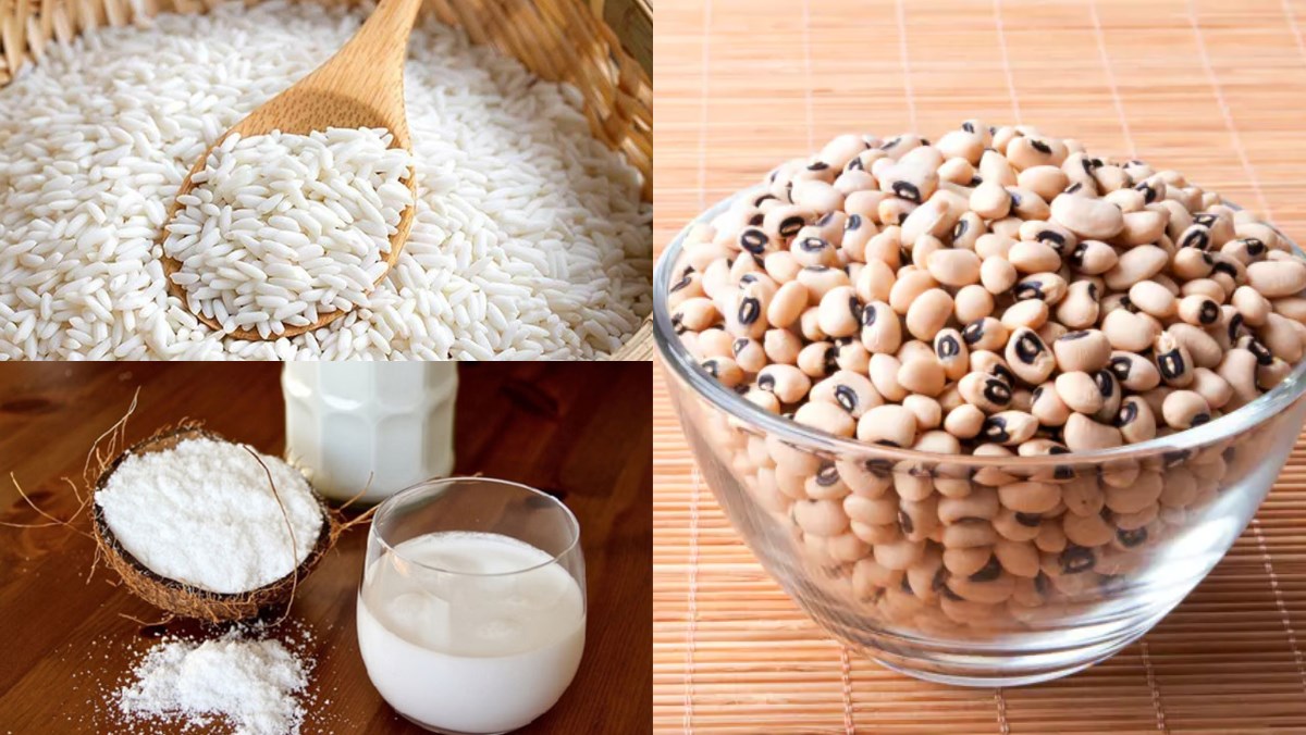 Nguyên liệu món ăn chè đậu trắng bàng nồi cơm điện