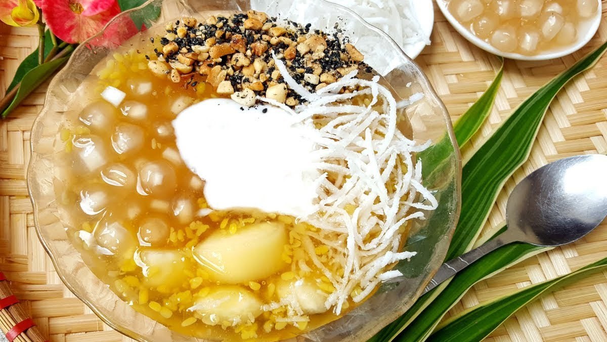 Chè khoai mì trân châu nước cốt dừa