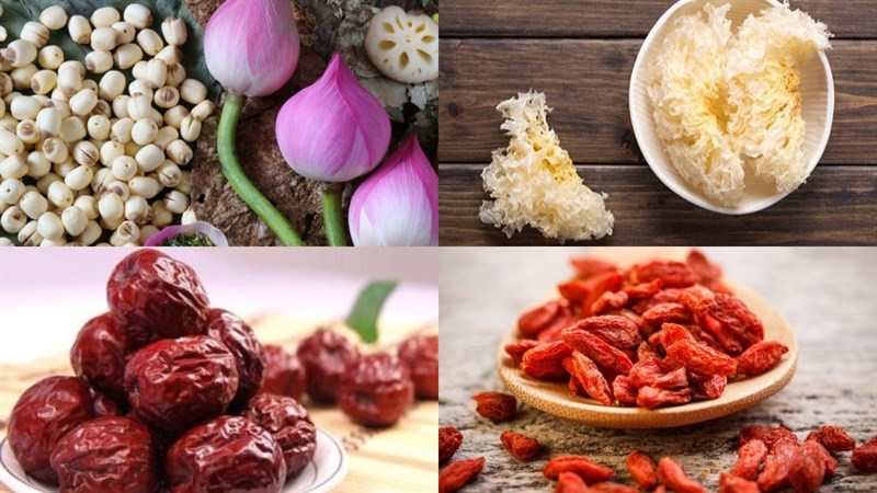 Nguyên liệu món ăn chè hạt sen nấm tuyết
