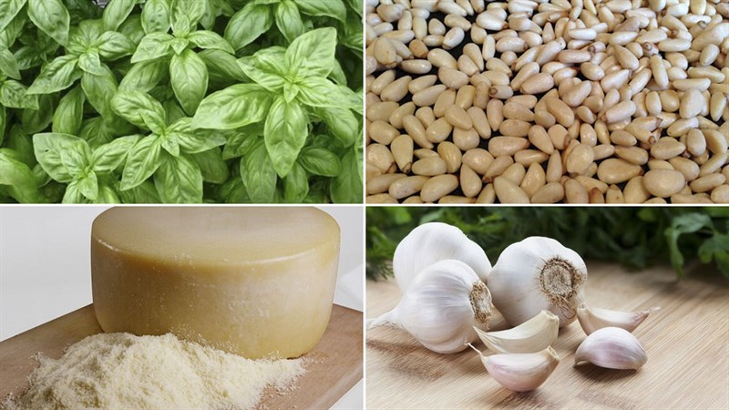 Nguyên liệu món ăn 3 cách làm salad pesto