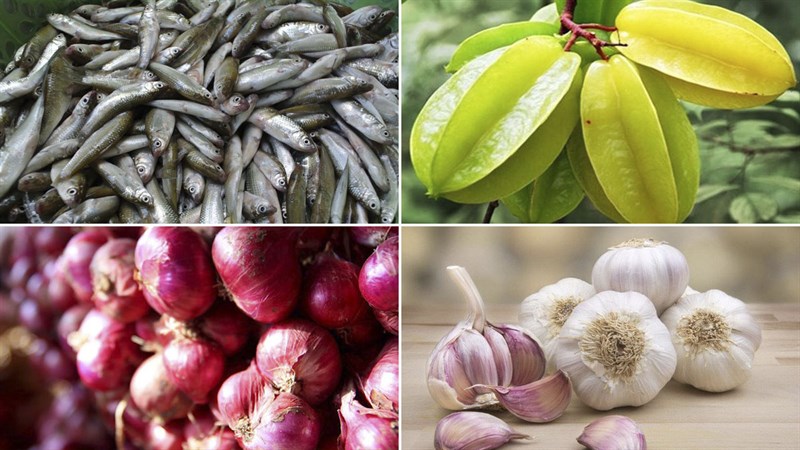 Nguyên liệu món ăn cá linh kho tiêu và kho khế
