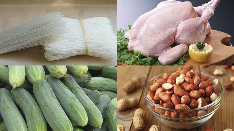 Nguyên liệu món ăn 2 cách làm món miến trộn gà