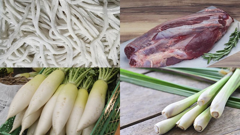Nguyên liệu món ăn bánh canh thịt bò