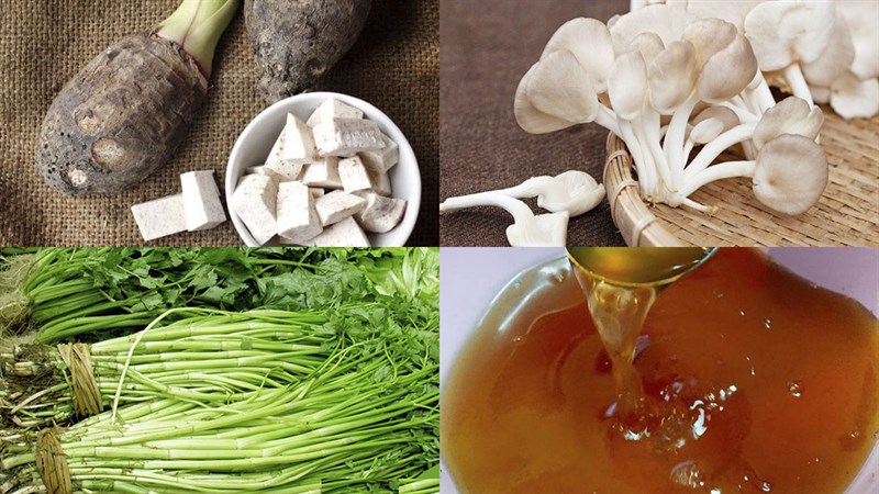 Nguyên liệu món ăn canh khoai môn chay