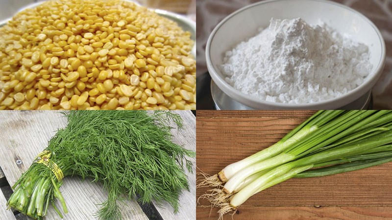 Nguyên liệu món ăn chả cá chay từ khoai môn, củ năng và đậu xanh