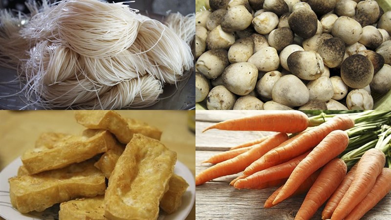 Nguyên liệu món ăn hủ tiếu bò kho chay