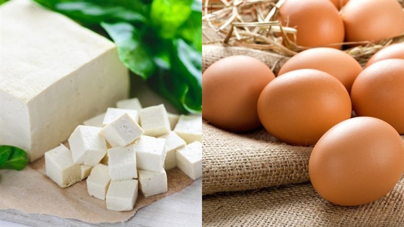 Nguyên liệu món ăn đậu hũ non hấp trứng, thịt bằm
