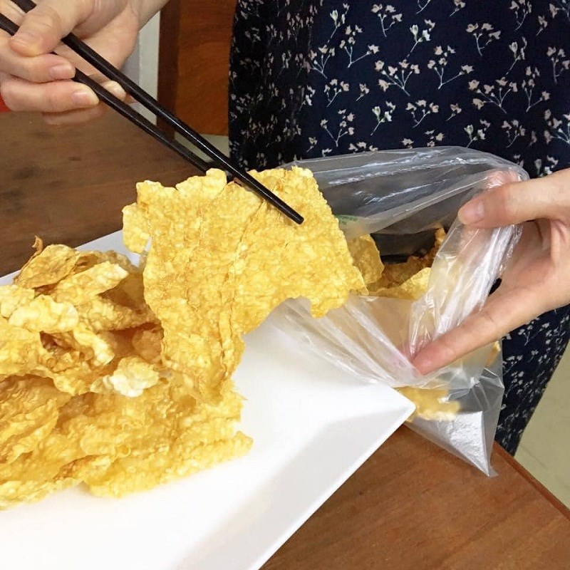 Bước 4 Sên khóm và chiên tàu hủ ky Dưa mắm đu đủ chay