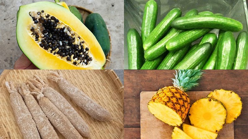 Nguyên liệu món ăn dưa mắm đu đủ chay
