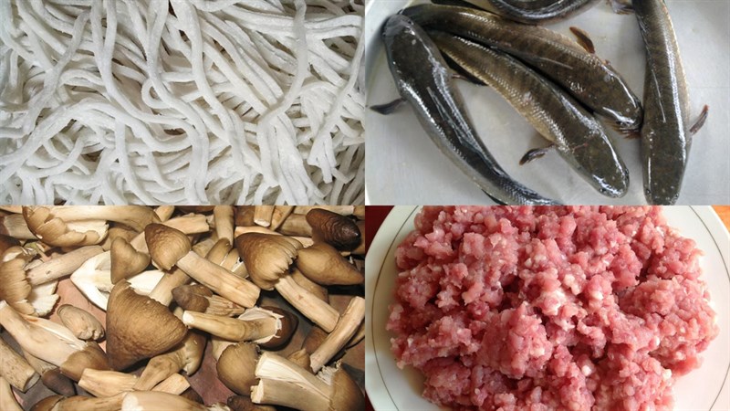 Nguyên liệu món ăn bánh canh cá lóc bột gạo