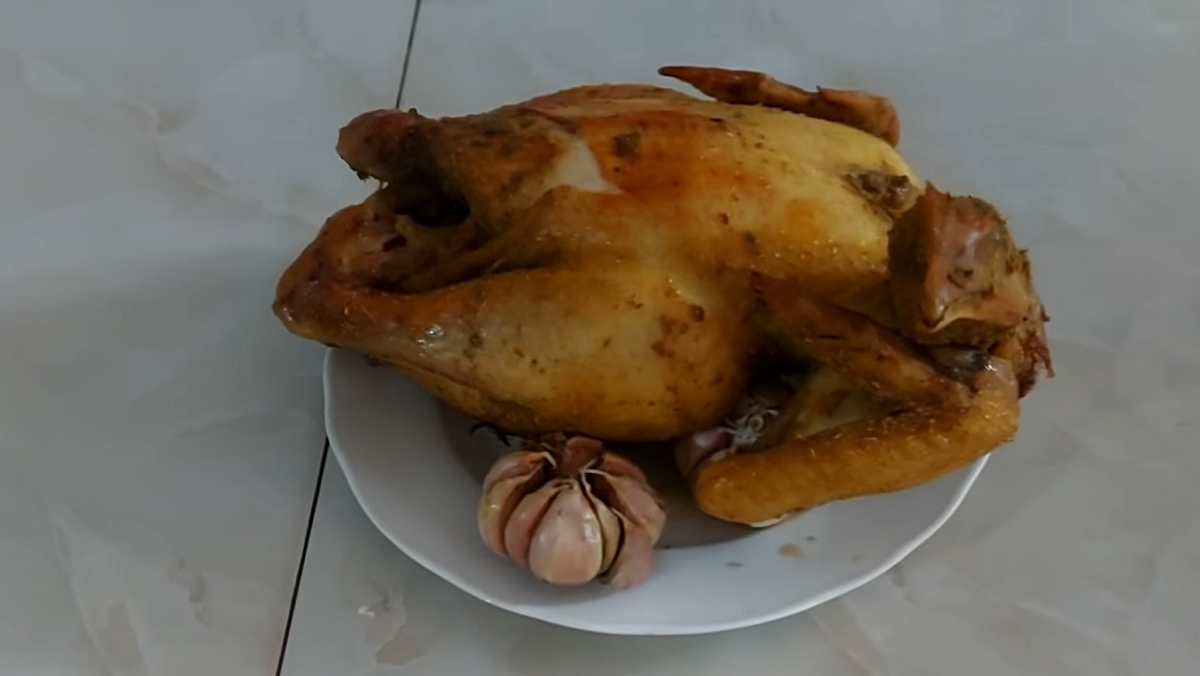 Gà đốt ô thum bằng lò nướng