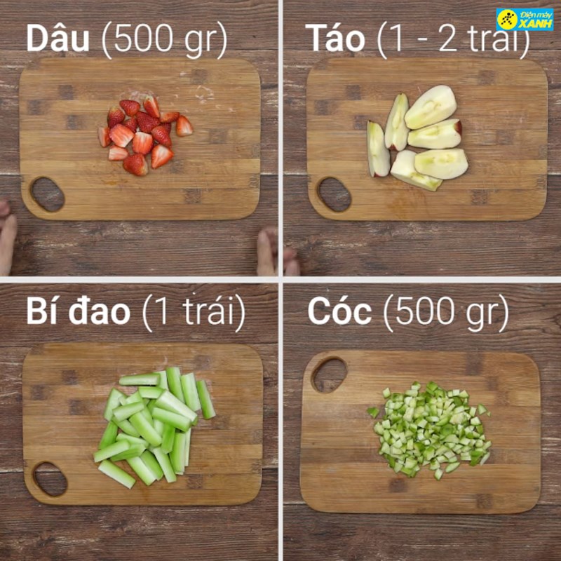 Bước 1 Gọt trái cây 4 món nước ép trái cây