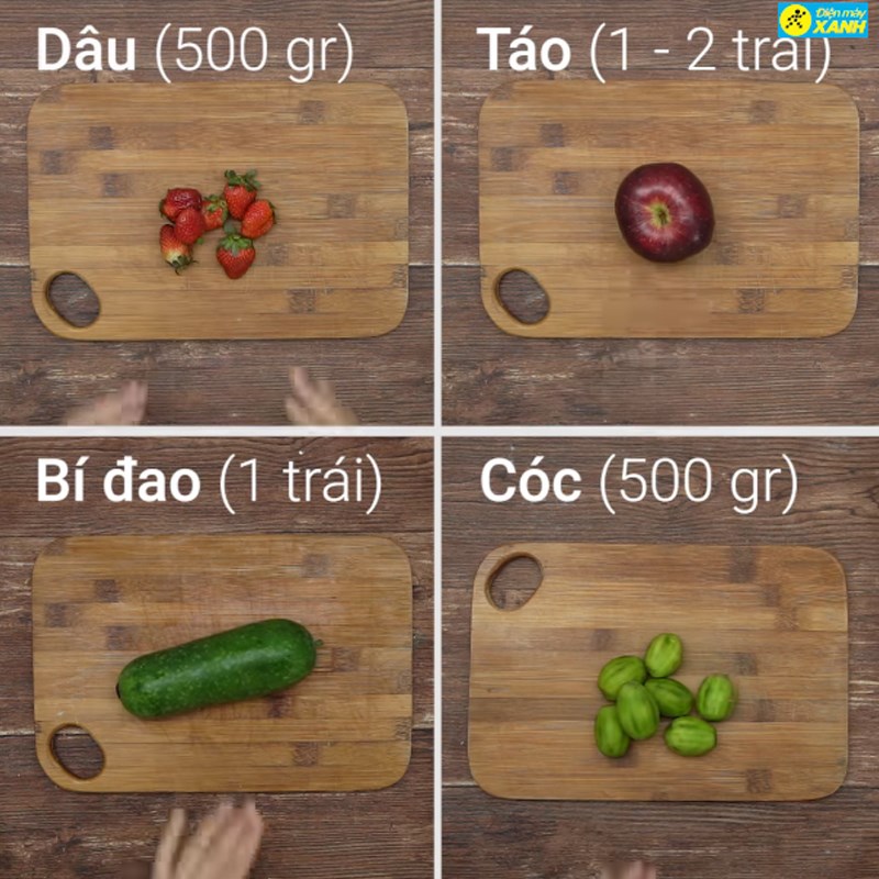 Bước 1 Gọt trái cây 4 món nước ép trái cây