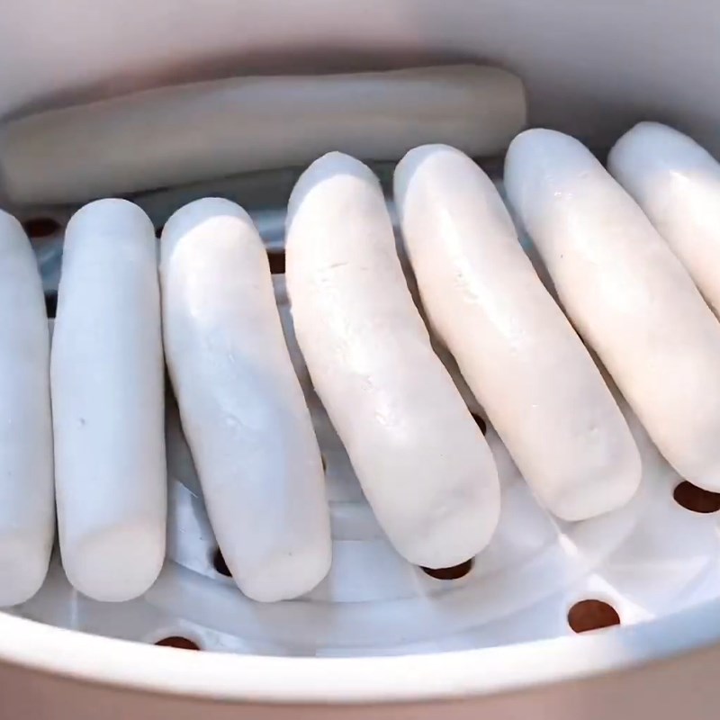 Bước 3 Hấp bánh gạo Bánh gạo nhân phô mai mozzarella