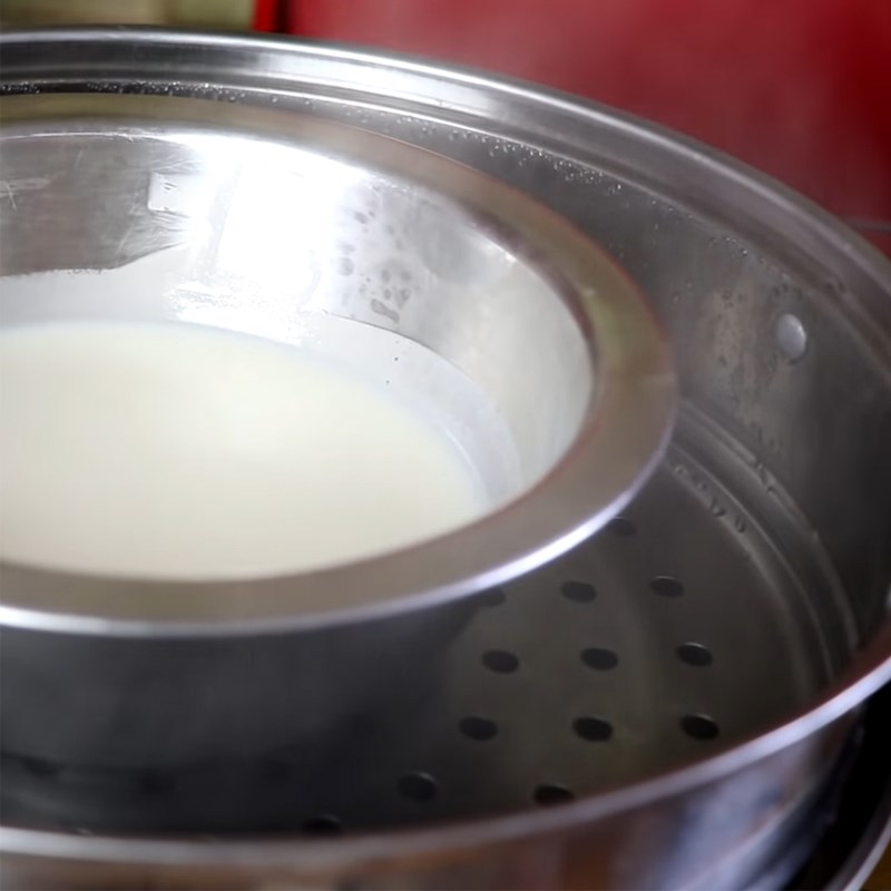 Bước 5 Hấp bột bánh mochi Bánh mochi kem xoài