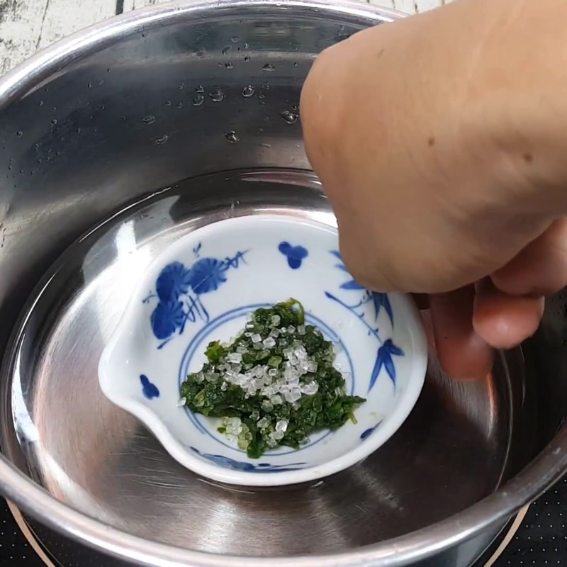 Bước 2 Hấp cách thủy hỗn hợp Siro húng chanh đường phèn