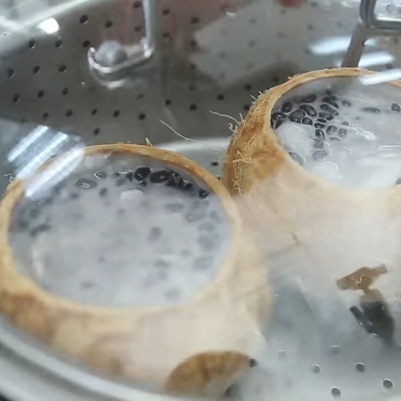 Bước 3 Hấp chè nếp đậu đen Chè nếp đậu đen - nếp cẩm