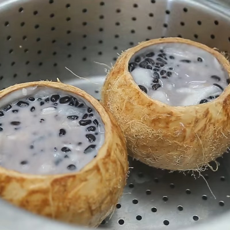 Bước 3 Hấp chè nếp đậu đen Chè nếp đậu đen - nếp cẩm