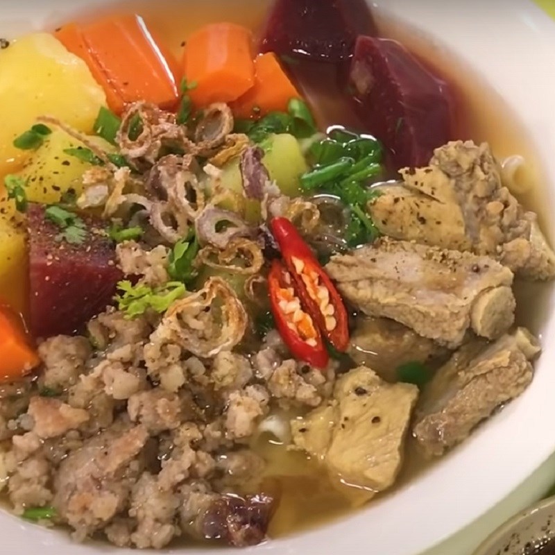 Bước 6 Hoàn thành Nui sườn heo rau củ