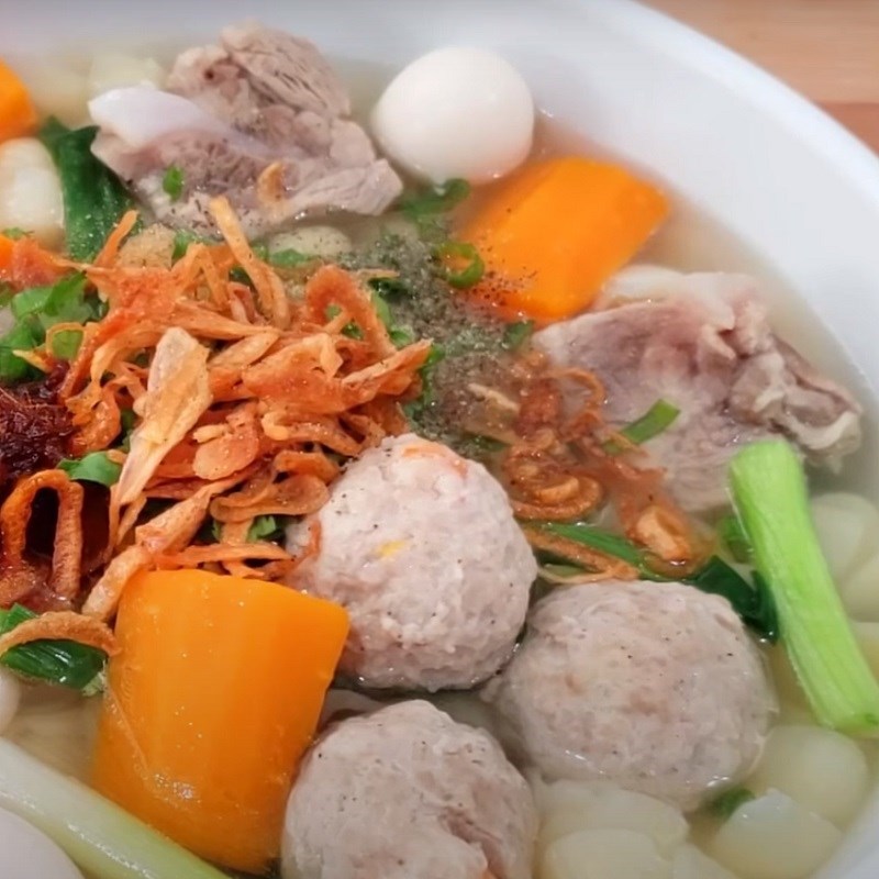 Bước 5 Thành phẩm Nui sườn heo thịt viên