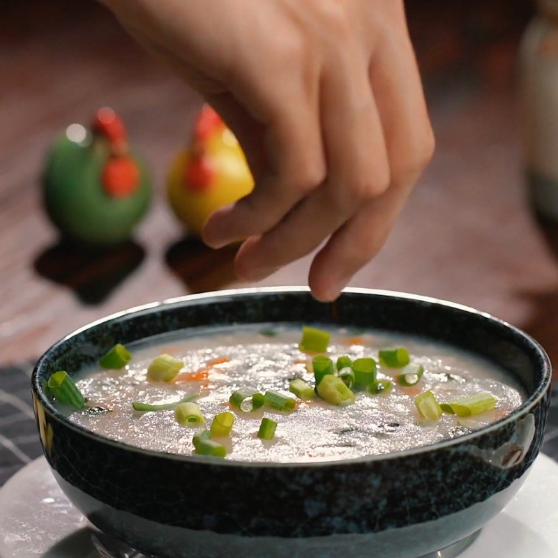 Bước 5 Hoàn thành Cháo thịt bằm tía tô