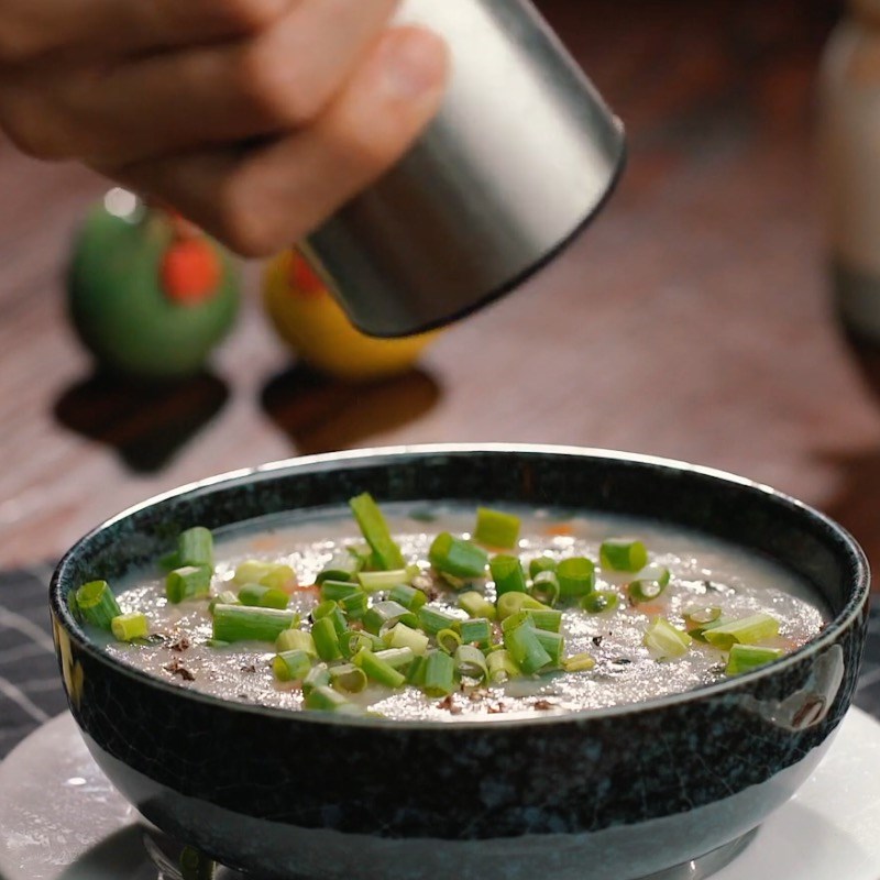 Bước 5 Hoàn thành Cháo thịt bằm tía tô