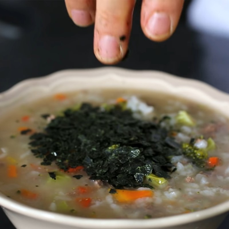 Bước 6 Hoàn thành Cháo thịt bò ngũ sắc