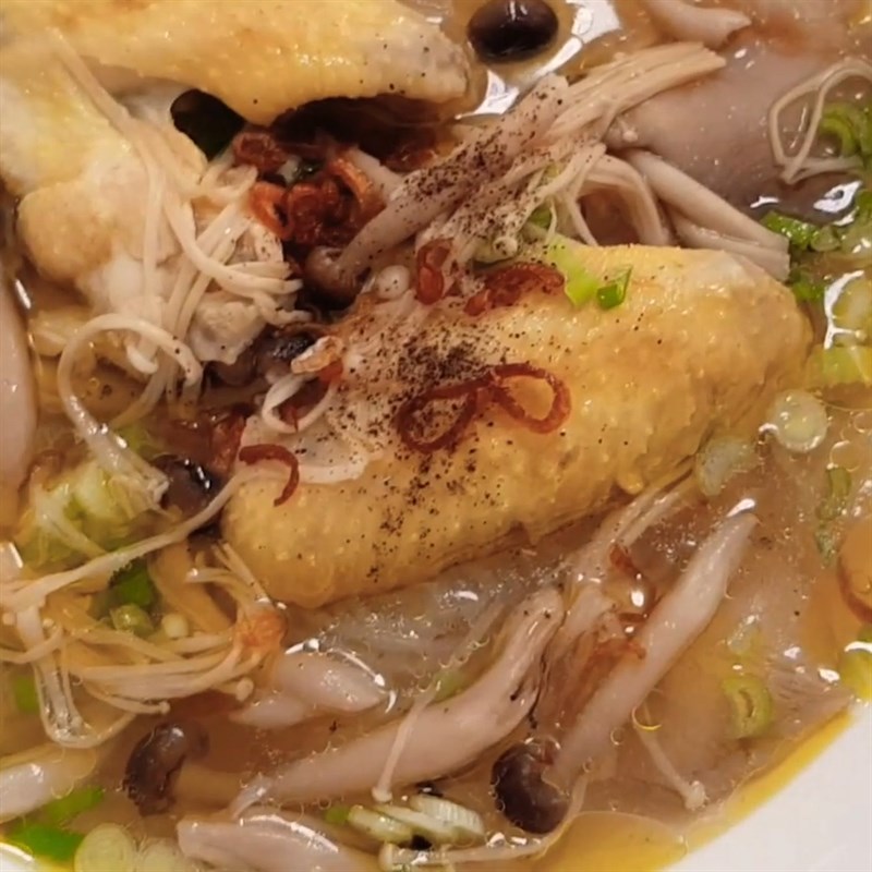 Bước 5 Hoàn thành Miến gà với nấm