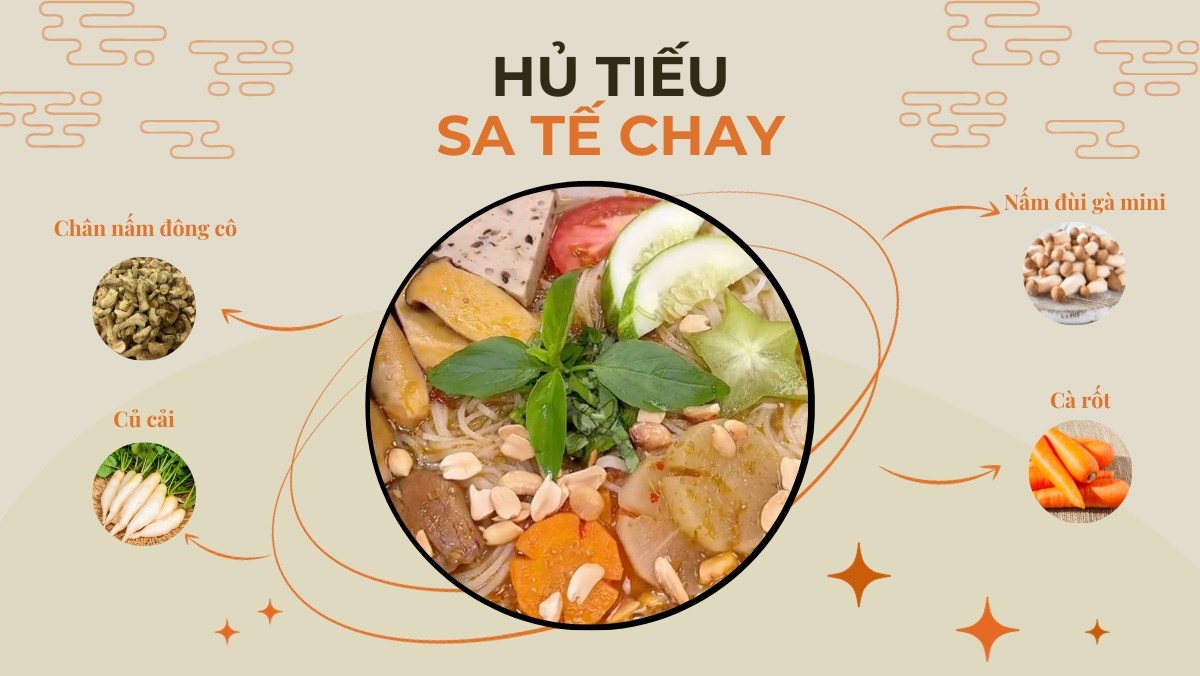 Hủ tiếu sa tế chay (Công thức được chia sẻ bởi Tiktok Bếp chay XANH)