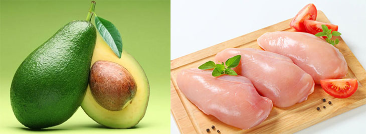 Nguyên liệu món ăn 5 món salad bơ hải sản, bò, gà, trứng