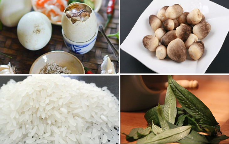 Nguyên liệu món ăn cháo trứng vịt lộn